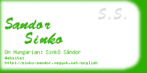 sandor sinko business card